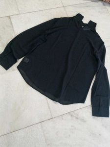 XXL Size Black Button-Down Top