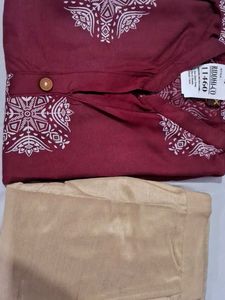 Maroon Printed Kurti
