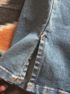 Wide Leg Blue Ripped Jeans