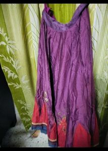 Purple Floral Ethnic Skirt