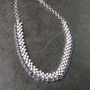 Original AD Elegant Silver&amp;Blue Stone Jewelry Set