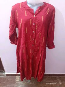 Xxl Maroon Printed Kurta