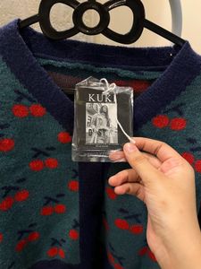 Cute Cherry Print Cardigan