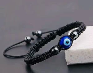 Evil Eye Bracelet With Black Adjustable Thread