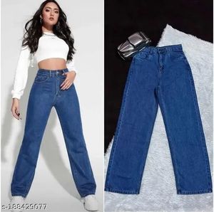 Dark Blue Wide Leg Jeans