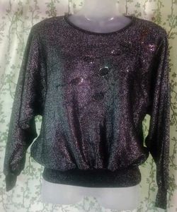 vintage feather sequins jumper sweater pullover