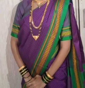 Purple & Green Saree