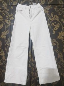 H&M Wide Leg White Jeans