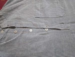 Striped Short Sleeve Kurta Shirt For Men