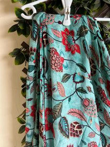 Sea Green Colored Pre Draped Ruffle Saree