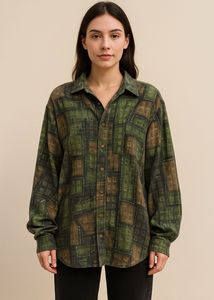 ELEGANT PRINTED POLYESTER SHIRT FOR WOMEN
