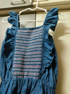 Girls Cotton Denim Top Sleeveless