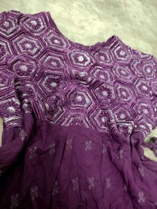 Purple Embroidered Kurta