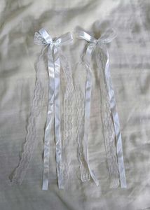 White Lace Hair Ribbons