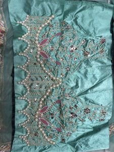 Elegant Unstitched saree Set