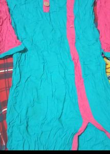 Red Cyen Kurti Combo