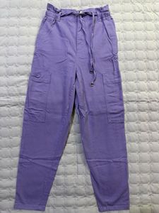 Lavender Colour Cargo Pants