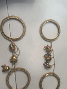 Golden Bangles with Charms