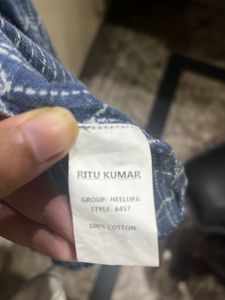Ritu Kumar Cotton Blue Printed Dress