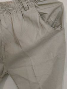 Khaki Elastic Waist Pants