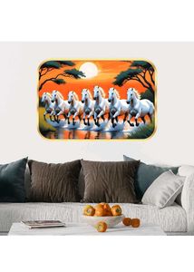 Golden Plastic Frame Of Seven Horses