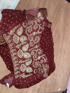 Maroon Saree contain blouse with Embroide