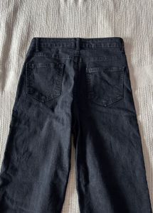 Black denim straight fit jeans