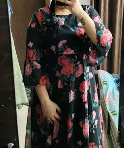 Floral Printed High Low Dress