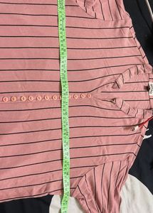 Striped Button-Down Tunic Top