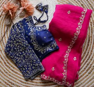 New Georgette Saree With Stitched Blouse