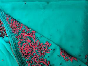 Elegant Teal Saree