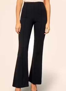High Waist Elastic Band Black Trousers Women