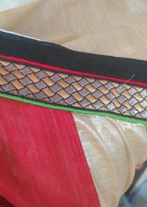 Maroon And Cream Saree