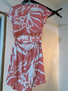 Super Cool Peach And White Dress
