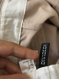 Beige Wide Leg Trousers