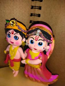 Radha Krishna Clay Couple