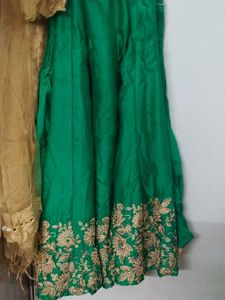 Emerald Green &amp; Gold Shalwar Kameez
