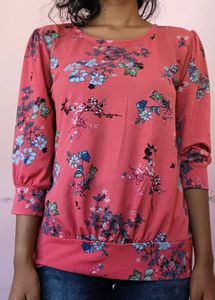 Max Coral Printed Top