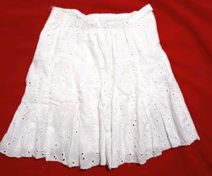 White Eyelet Mini Skirt