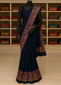 ❤️🇳🇿💫 Elegant Navy Blue Saree