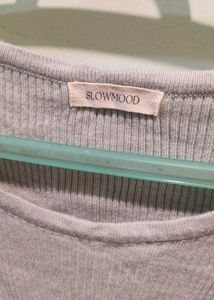 Light Blue Ribbed Long Sleeve Top
