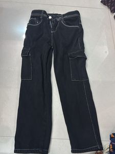 Black Cargo Jeans