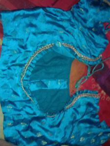 Teal Readymade Saree Blouse