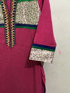 Pink Embroidered Kurta