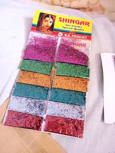 Jari Powder -Glitter Pockets Set Of 12 In One Card
