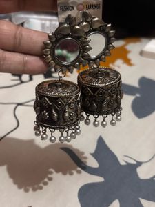 Oxidized Jhumka Earrings