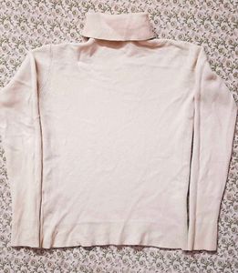 Classy Cream Woollen High Neck