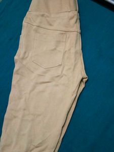 Beige Pants with Stud Details