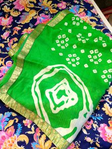 Green Bandhani Saree💚