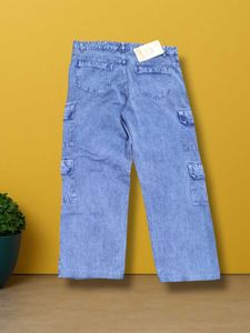 Denim Cargo Jeans For Ladies  Waist 34